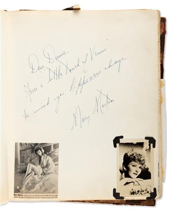 (ALBUM.) Autograph album containing over 50 items Signed by notables, mostly figures relating to radio or television broadcasting in Ne
